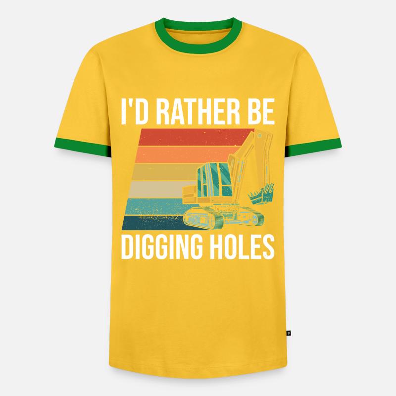 Bagger Baggerfahrer Baggern - Men's Ringer Shirt - yellow/green 