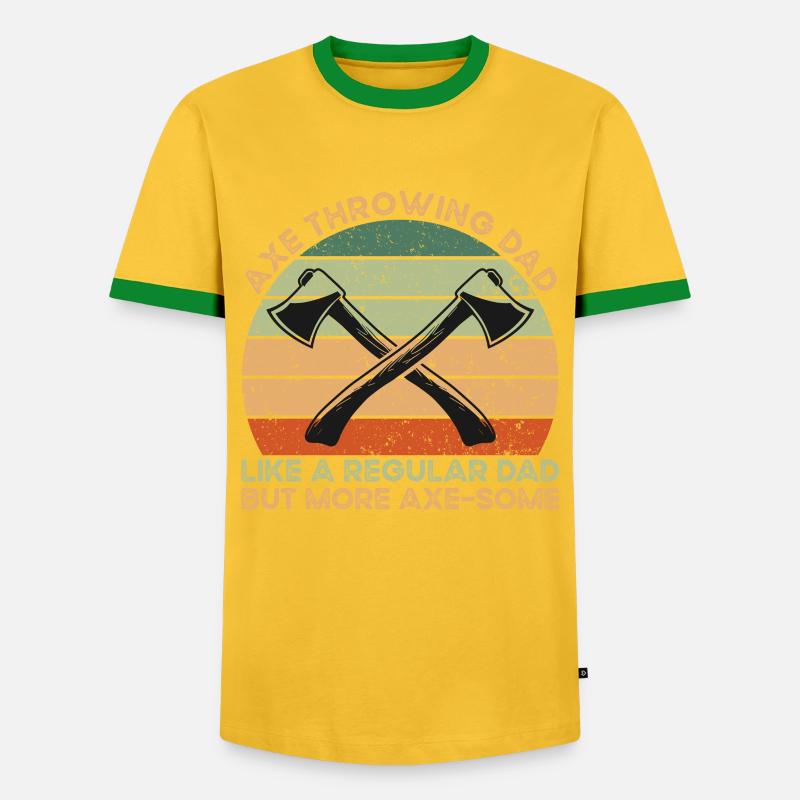 Axe Throwing Dad - Männer Kontrast-T-Shirt - Gelb/Grün