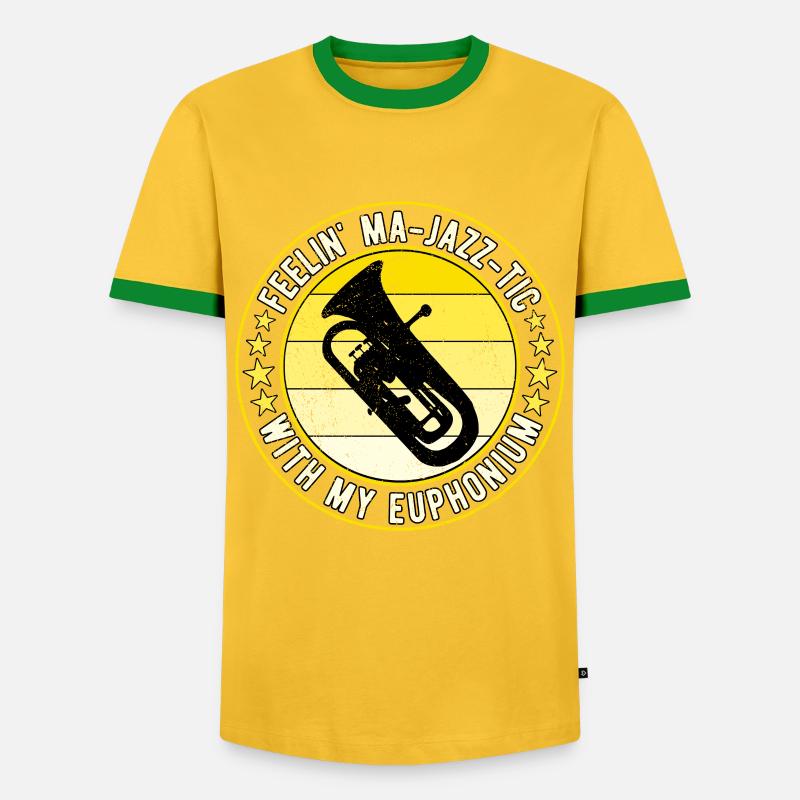 Euphonium Eufonium Euphonist - Men's Ringer Shirt - yellow/green 