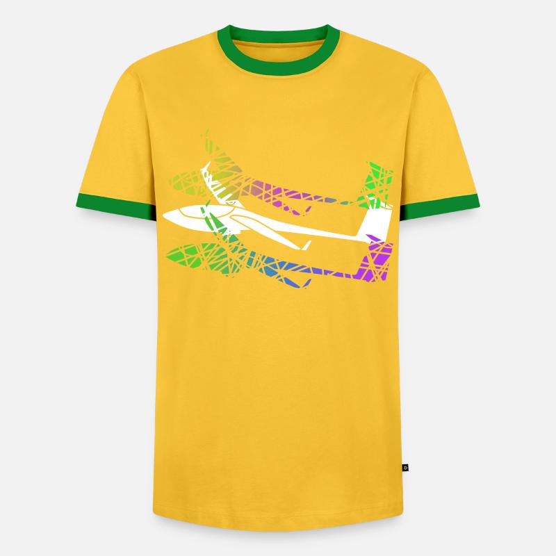 Glider Glider Gliding - Men's Ringer Shirt - yellow/green 