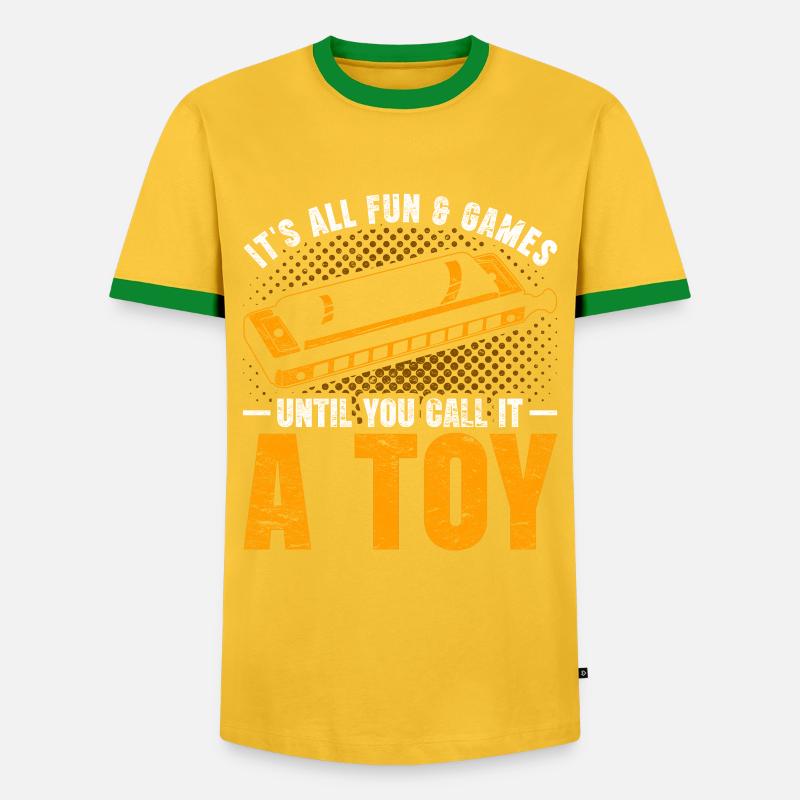 Harmonica harmonica player - Men's Ringer Shirt - yellow/green 