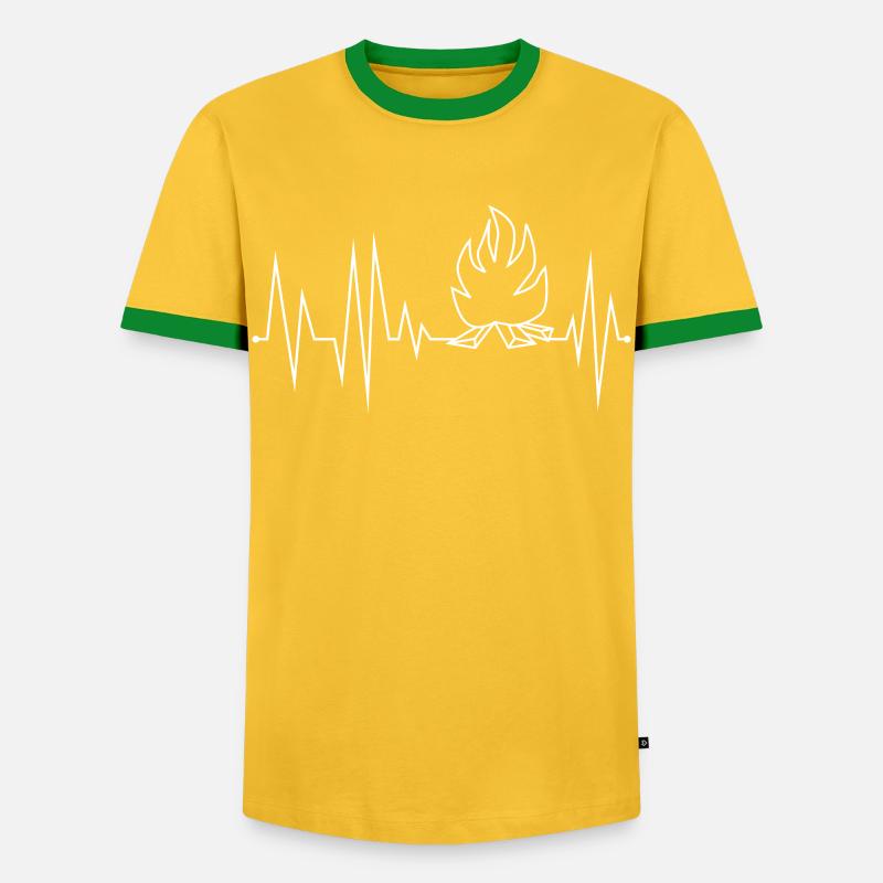 Campfire Fire pit Fire bowl - Men's Ringer Shirt - yellow/green 