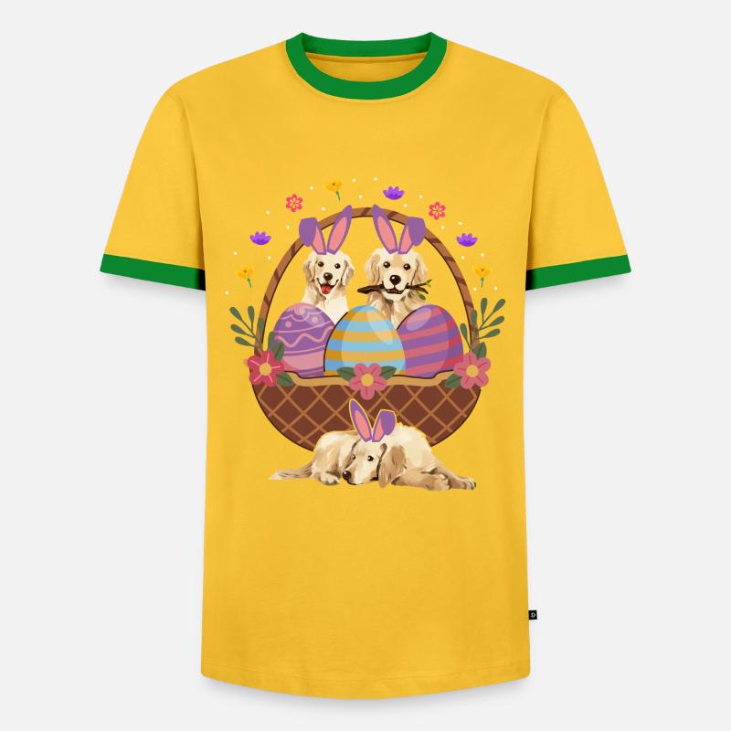 Labrador Easter - Men's Ringer Shirt - yellow/green 