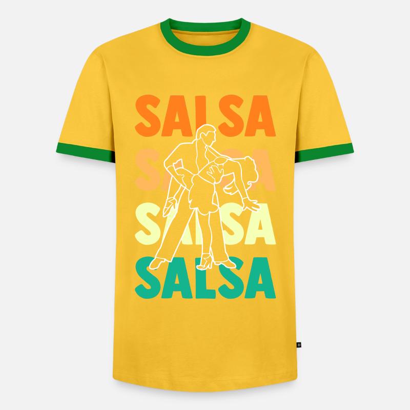 Salsa Dance Dancer - Men's Ringer Shirt - yellow/green 