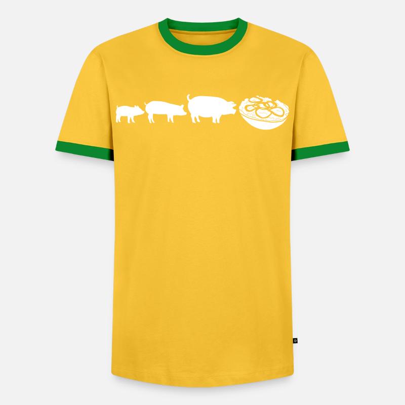 Mettbrötchen Hack Hackfleisch Mett - Männer Kontrast-T-Shirt - Gelb/Grün