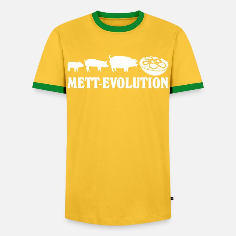 Mettbrötchen Hackfleisch Mett - Männer Kontrast-T-Shirt - Gelb/Grün