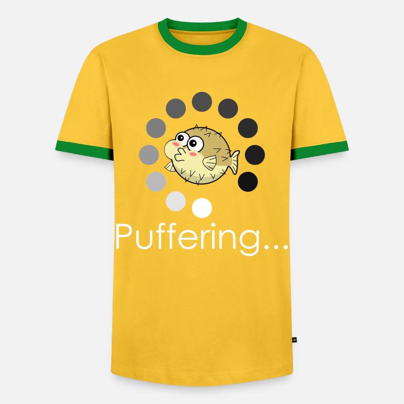 Pufferfish Bufferring - Men's Ringer Shirt - yellow/green
