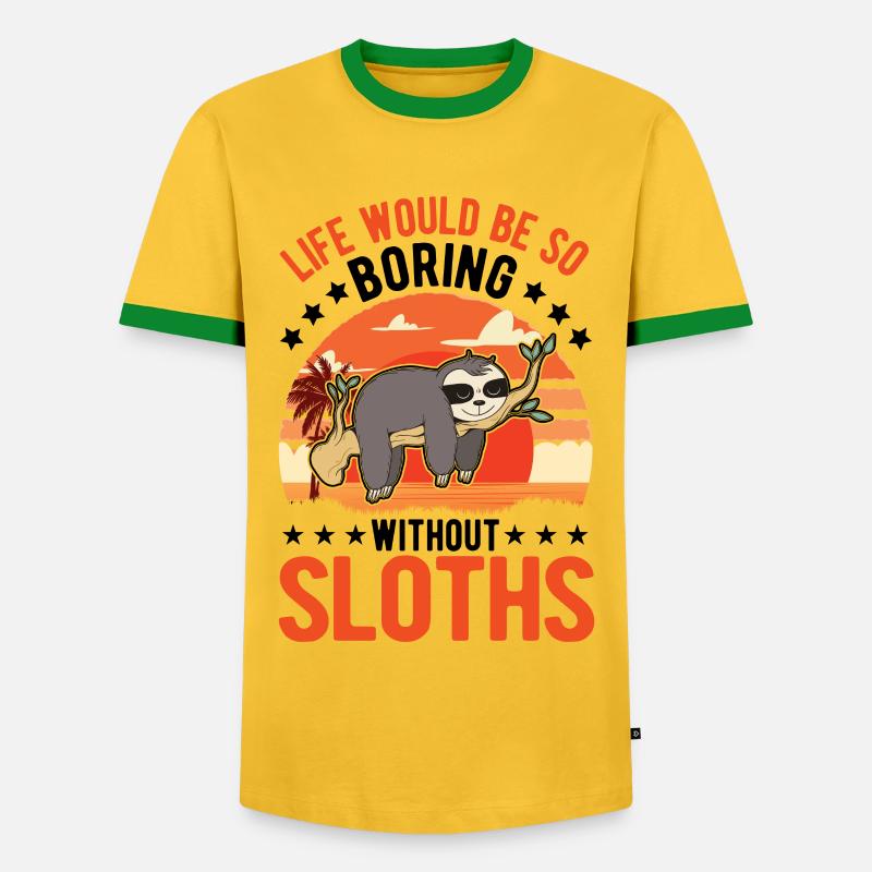 Sloth Gift Sloth - Men's Ringer Shirt - yellow/green 