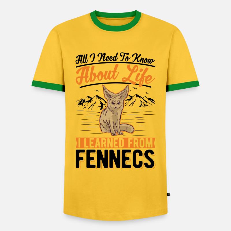 Fennek Gift Desert Fox - Men's Ringer Shirt - yellow/green 