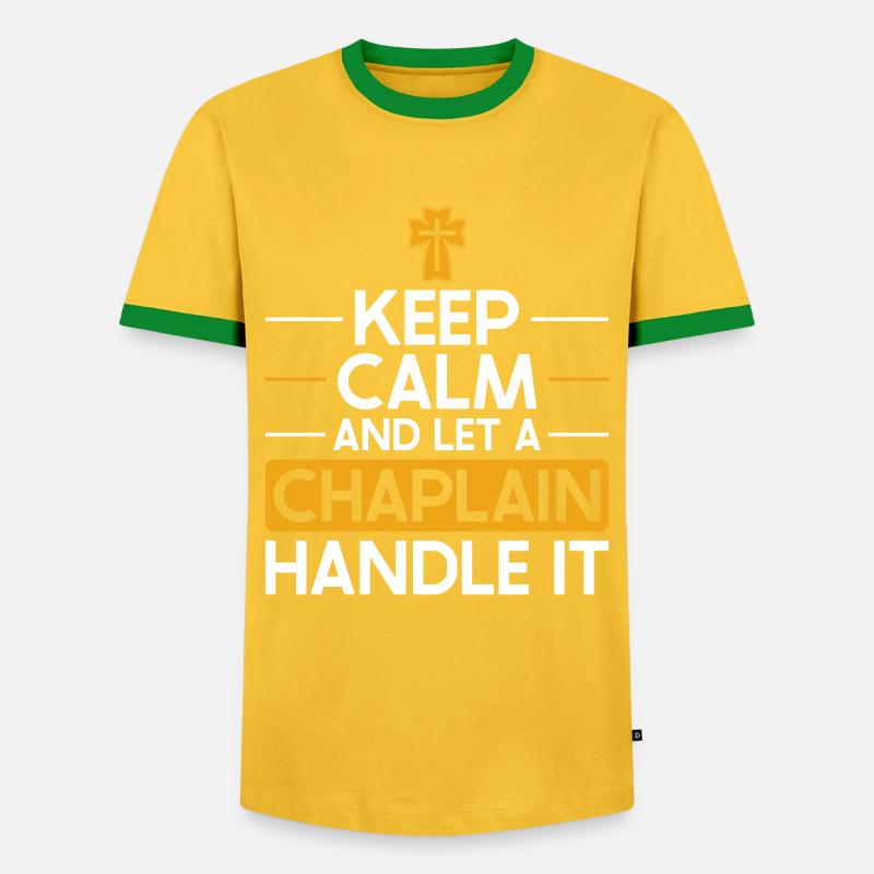 Chaplain, Clerical, Parish Priest - Men's Ringer Shirt - yellow/green 
