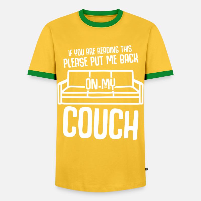 Couch Sofa - Männer Kontrast-T-Shirt - Gelb/Grün 