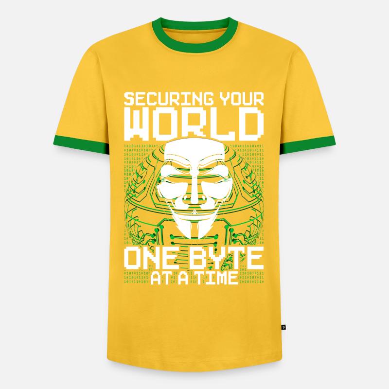 Ethical Hacker Ethischer Hacker - Men's Ringer Shirt - yellow/green 