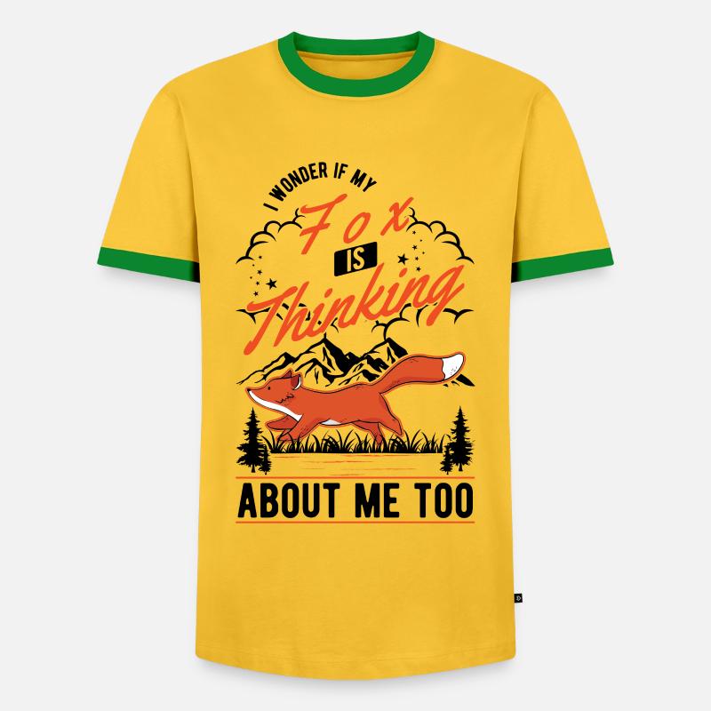 Fox Gift Red Fox - Men's Ringer Shirt - yellow/green 