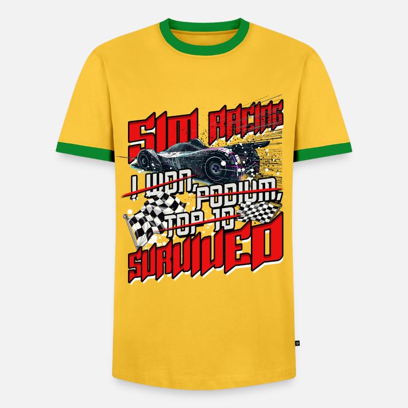 Sim Racing Simulator - Men's Ringer Shirt - yellow/green