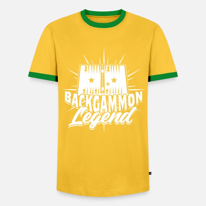 Backgammon Legend - Men's Ringer Shirt - yellow/green 