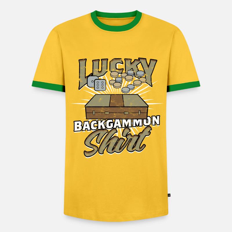 Lucky Backgammon - Men's Ringer Shirt - yellow/green 