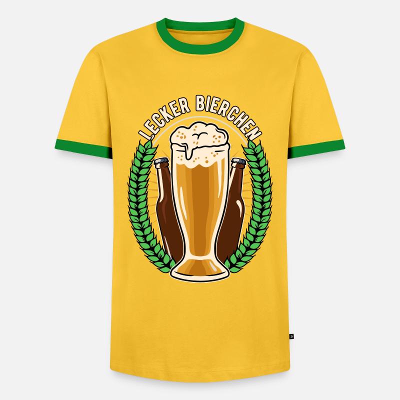 Lecker Bierchen - Männer Kontrast-T-Shirt - Gelb/Grün 