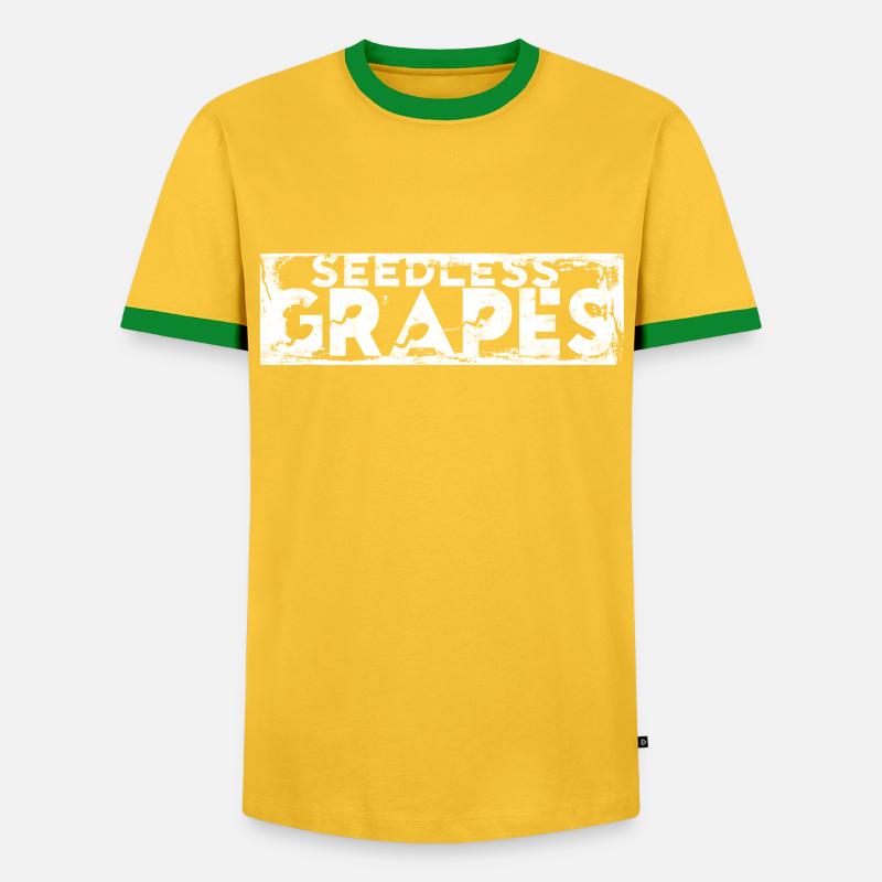 Vasectomy Vasectomies Seedless Grapes - Men's Ringer Shirt - yellow/green 