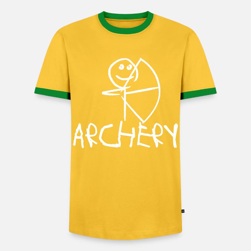 Compound Bow Archery Long Bow - Männer Kontrast-T-Shirt - Gelb/Grün