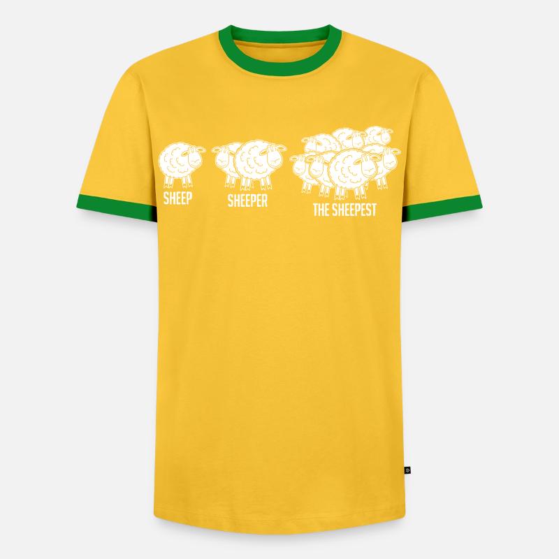 Sheep Shepherd - Men's Ringer Shirt - yellow/green 