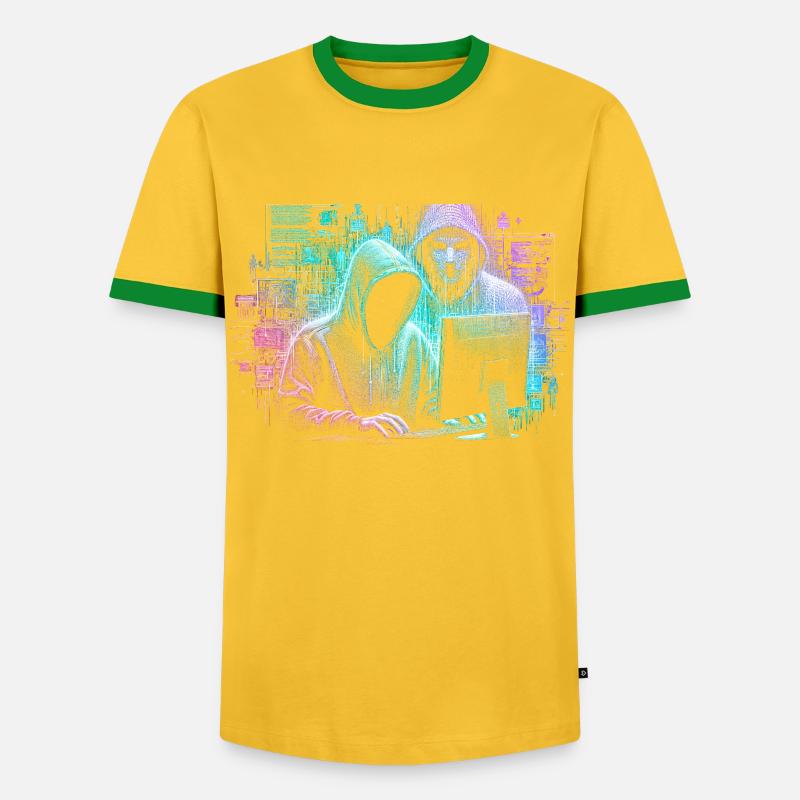 Programmeur Programmation Informatique - T-shirt contrasté Homme - jaune/vert