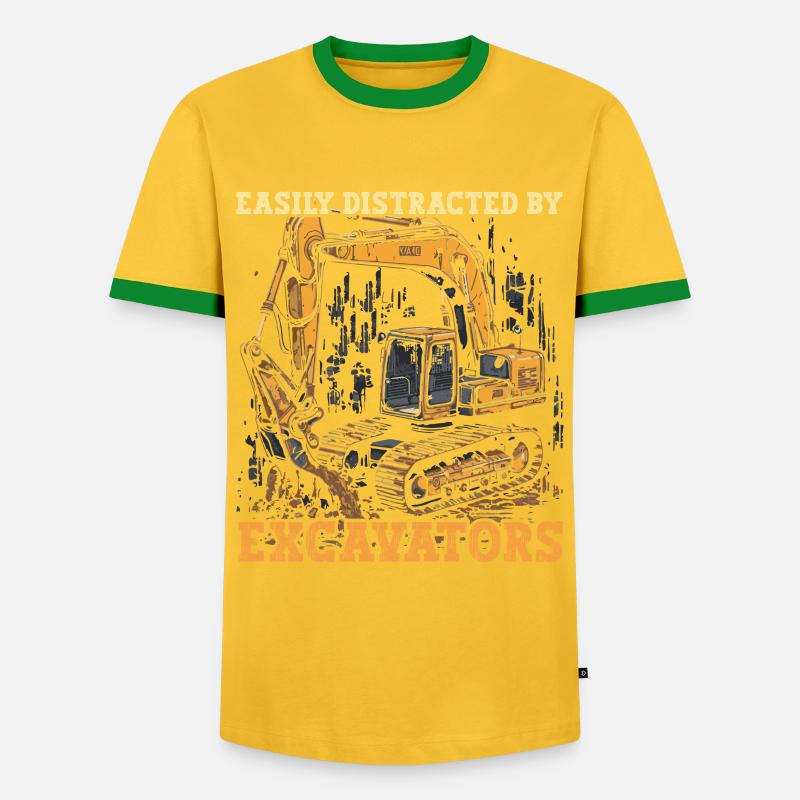 Distracted By Bagger - Men's Ringer Shirt - yellow/green