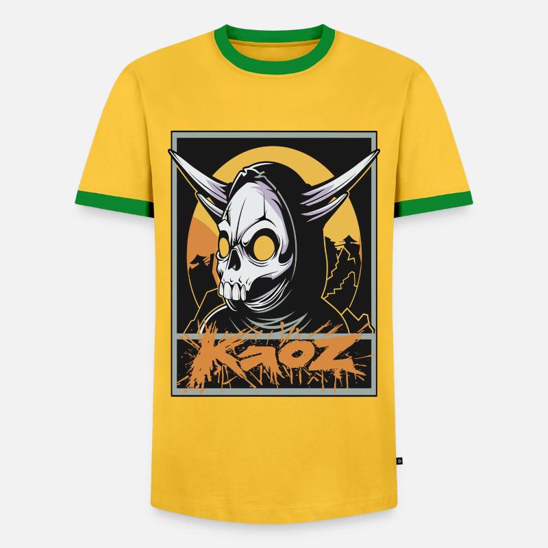 Doom Reaper – Infernal Grim Reaper - Men's Ringer Shirt - yellow/green 