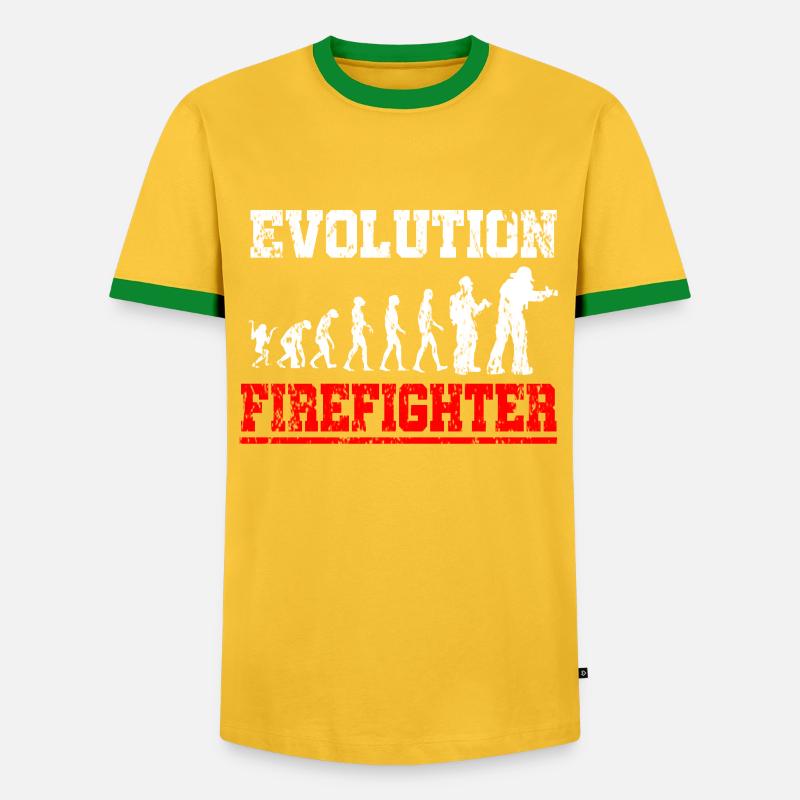 Fire department evolution - Men's Ringer Shirt - yellow/green 