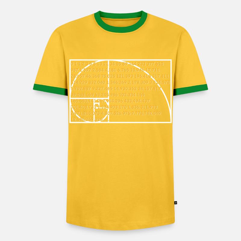 Fibonacci formula number sequence - Men's Ringer Shirt - yellow/green