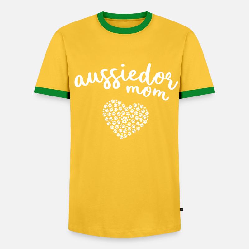Aussiedor Aussie Australian Shepherd Mom Mutter - Men's Ringer Shirt - yellow/green 