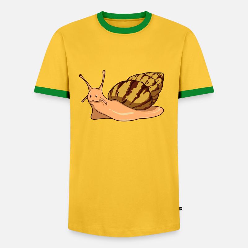 Comic Agate Snails - Snails - Men's Ringer Shirt - yellow/green