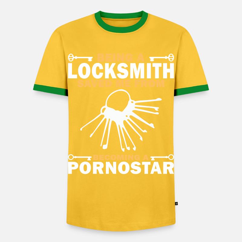 Locksmith security technology - Men's Ringer Shirt - yellow/green 