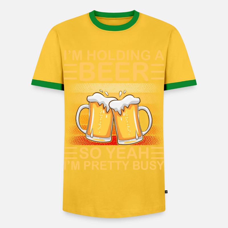 Lustiger Bier Spruch Bier Trinker - Männer Kontrast-T-Shirt - Gelb/Grün