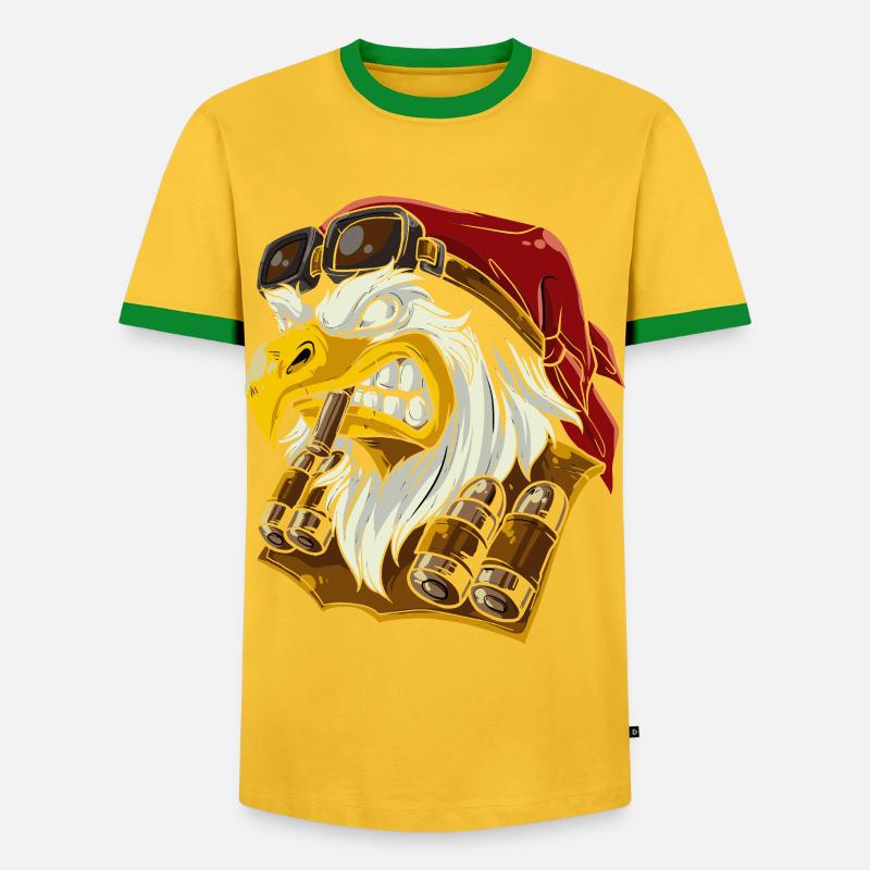 Bald eagle - Men's Ringer Shirt - yellow/green 