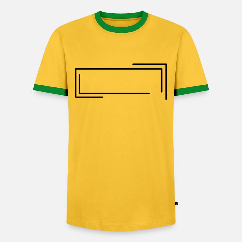Black box frame line line - Men's Ringer Shirt - yellow/green 