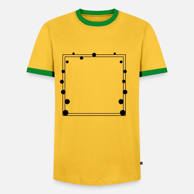 Dotted frame Square black - Men's Ringer Shirt - yellow/green 