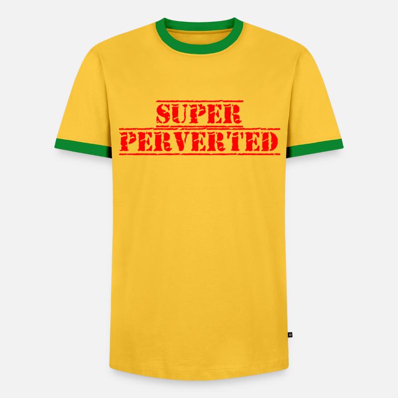 Super perverted - Men's Ringer Shirt - yellow/green