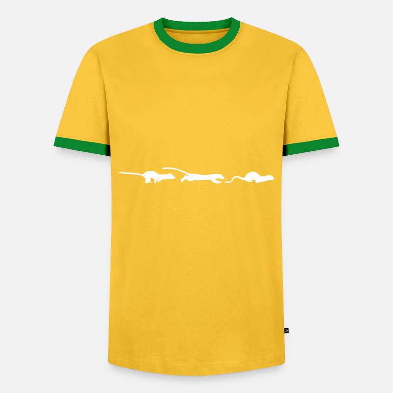 Weasel - Men's Ringer Shirt - yellow/green