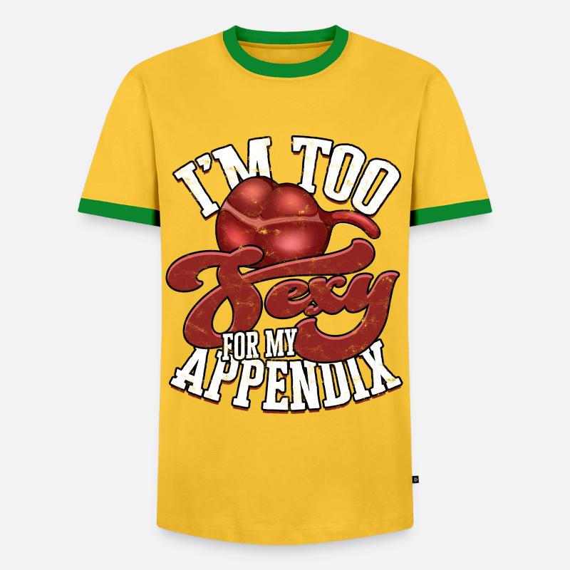 Appendix Operation Appendectomy Removal - Men's Ringer Shirt - yellow/green