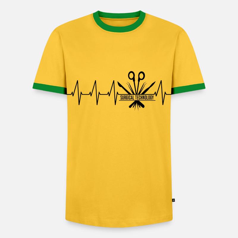 Surgical-Technical Assistant Surgeon - Men's Ringer Shirt - yellow/green 