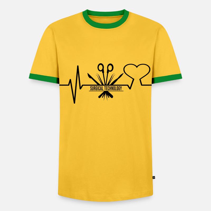 Surgical-Technical Assistant Surgeon - Men's Ringer Shirt - yellow/green 