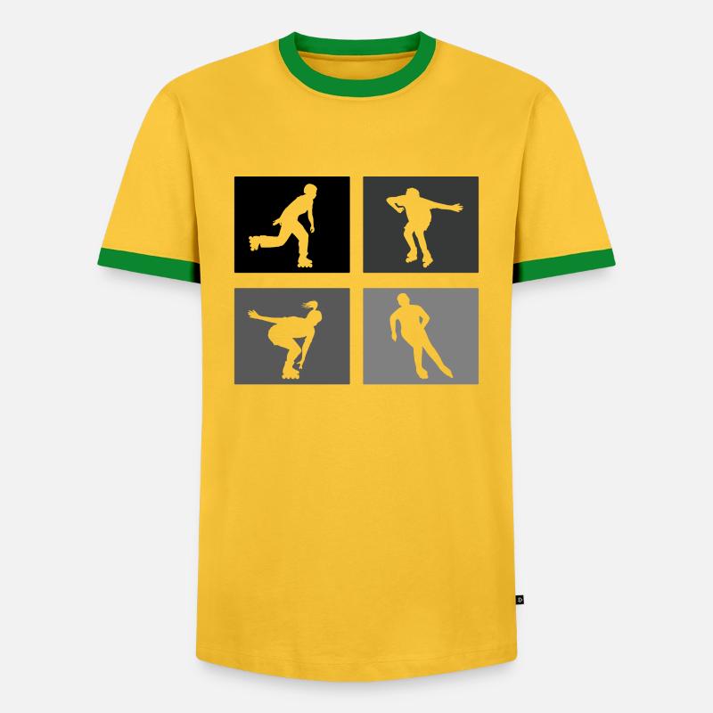 Inline-Skating Rollerskates Inline-Skater - Men's Ringer Shirt - yellow/green