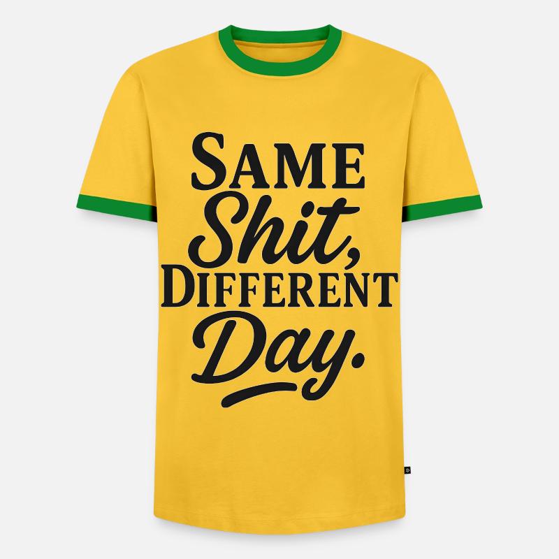 Same Shit Different Day - Men's Ringer Shirt - yellow/green 