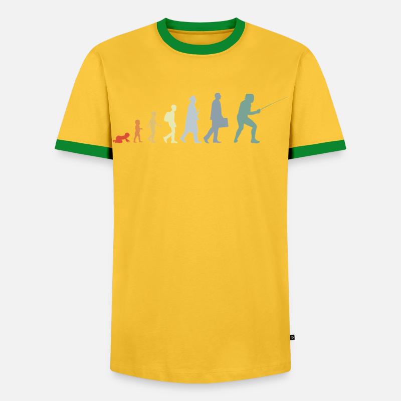Fechter Evolution - Männer Kontrast-T-Shirt - Gelb/Grün