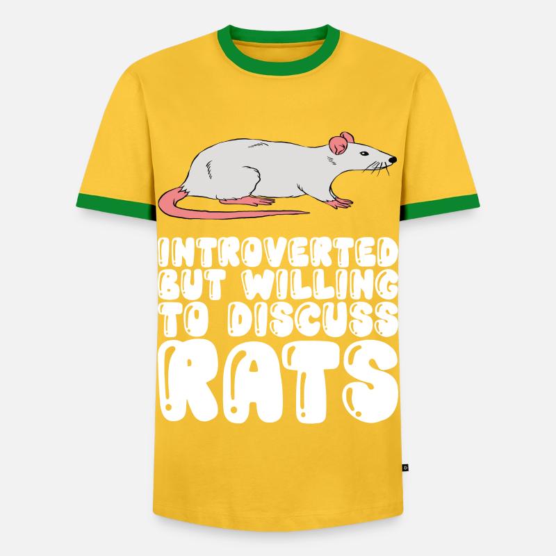 Introverted talking about rats - Men's Ringer Shirt - yellow/green