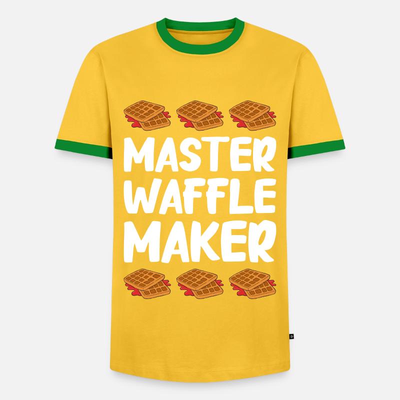 Waffle making waffle maker - Men's Ringer Shirt - yellow/green