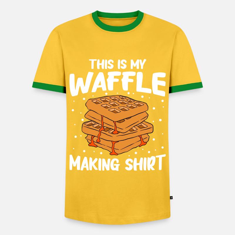 Waffle making waffle maker - Men's Ringer Shirt - yellow/green