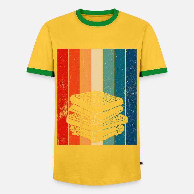 Waffle making waffle maker - Men's Ringer Shirt - yellow/green