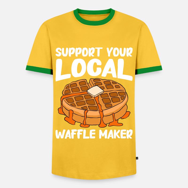 Waffle making waffle maker - Men's Ringer Shirt - yellow/green