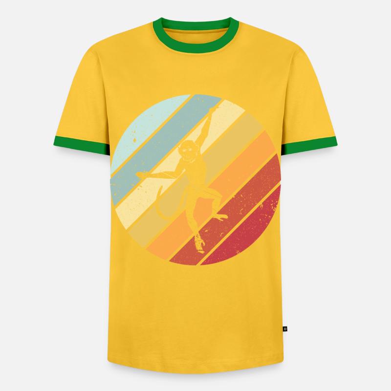 Monkey retro - Men's Ringer Shirt - yellow/green 